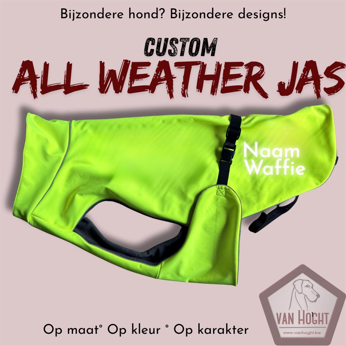 Custom All weather jas - 80 cm geel/grijs